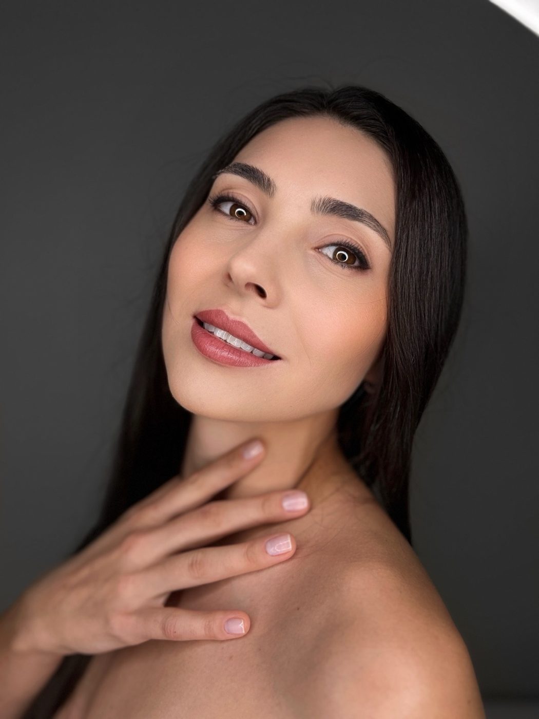 Client with soft permanent lip color